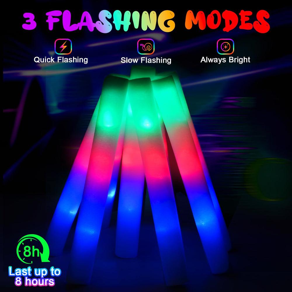 HONLYNE glow sticks with batteries included and easy on/off switch