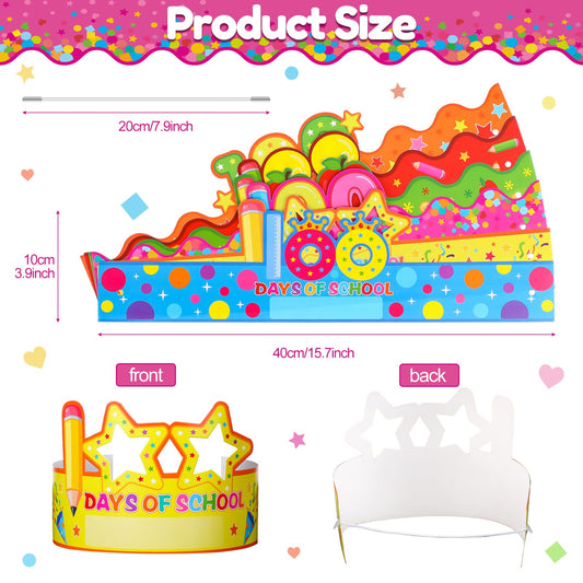Honoson 100th Day Crown style 2 with bright colors for classroom celebrations.