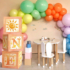 Honoson 3-pack balloon boxes ready for DIY assembly and color theme customization.