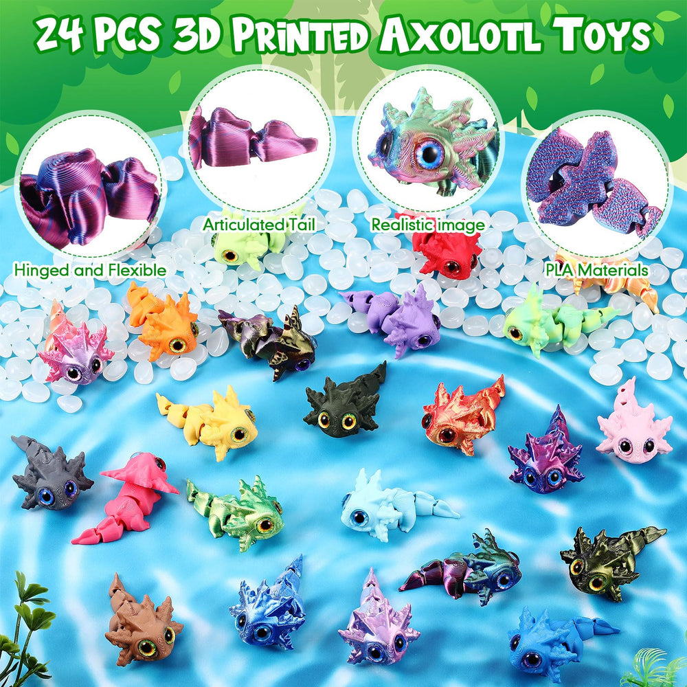 Honoson 3D-printed baby axolotl toy with detailed texture.