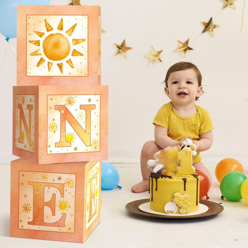 Honoson balloon boxes with side details for stylish baby shower styling.
