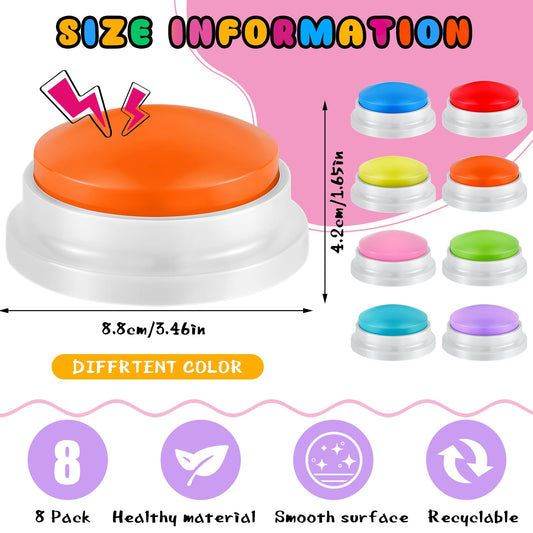 Honoson colorful buzzer buttons front view ideal for classroom games.