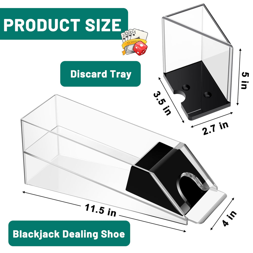 Honoson discard tray in clear acrylic helps keep cards organized during play