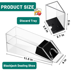 Honoson discard tray in clear acrylic helps keep cards organized during play