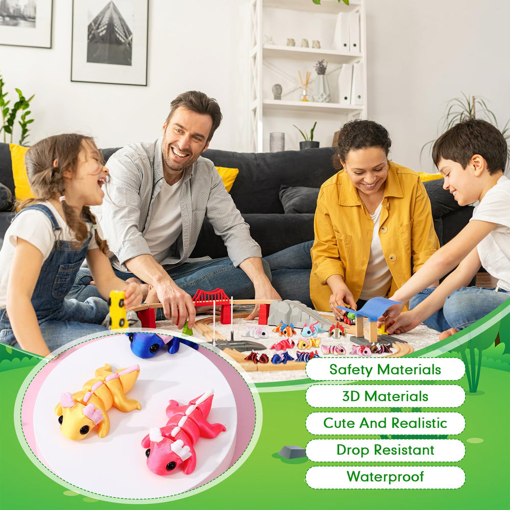 Honoson flexible articulating axolotl figures support tactile focus