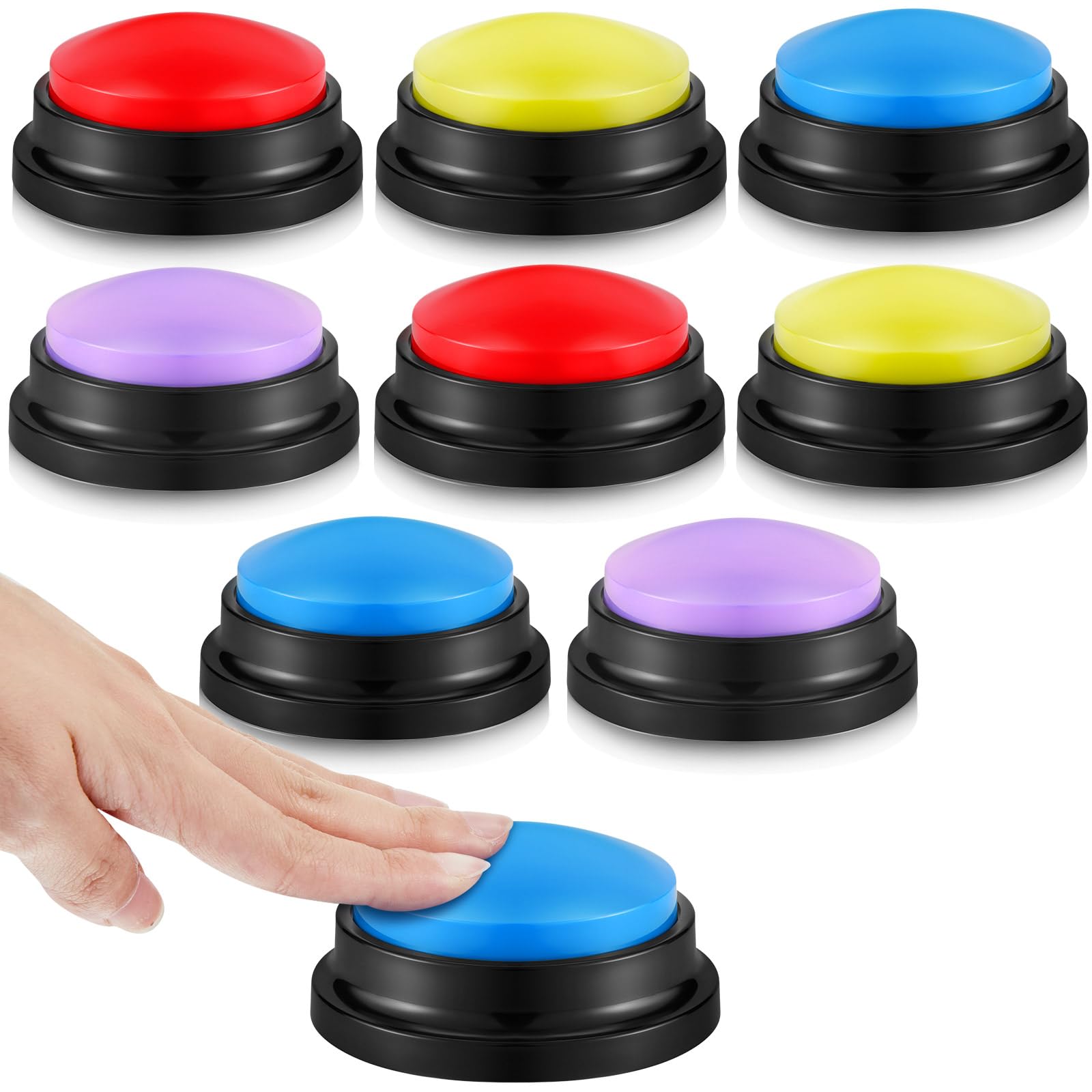 Honoson recordable buzzers 8-pack front view for engaging classroom quizzes