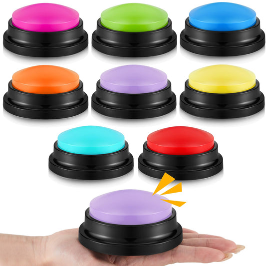 Honoson recordable buzzers 8-pack in bright colors for classroom engagement.