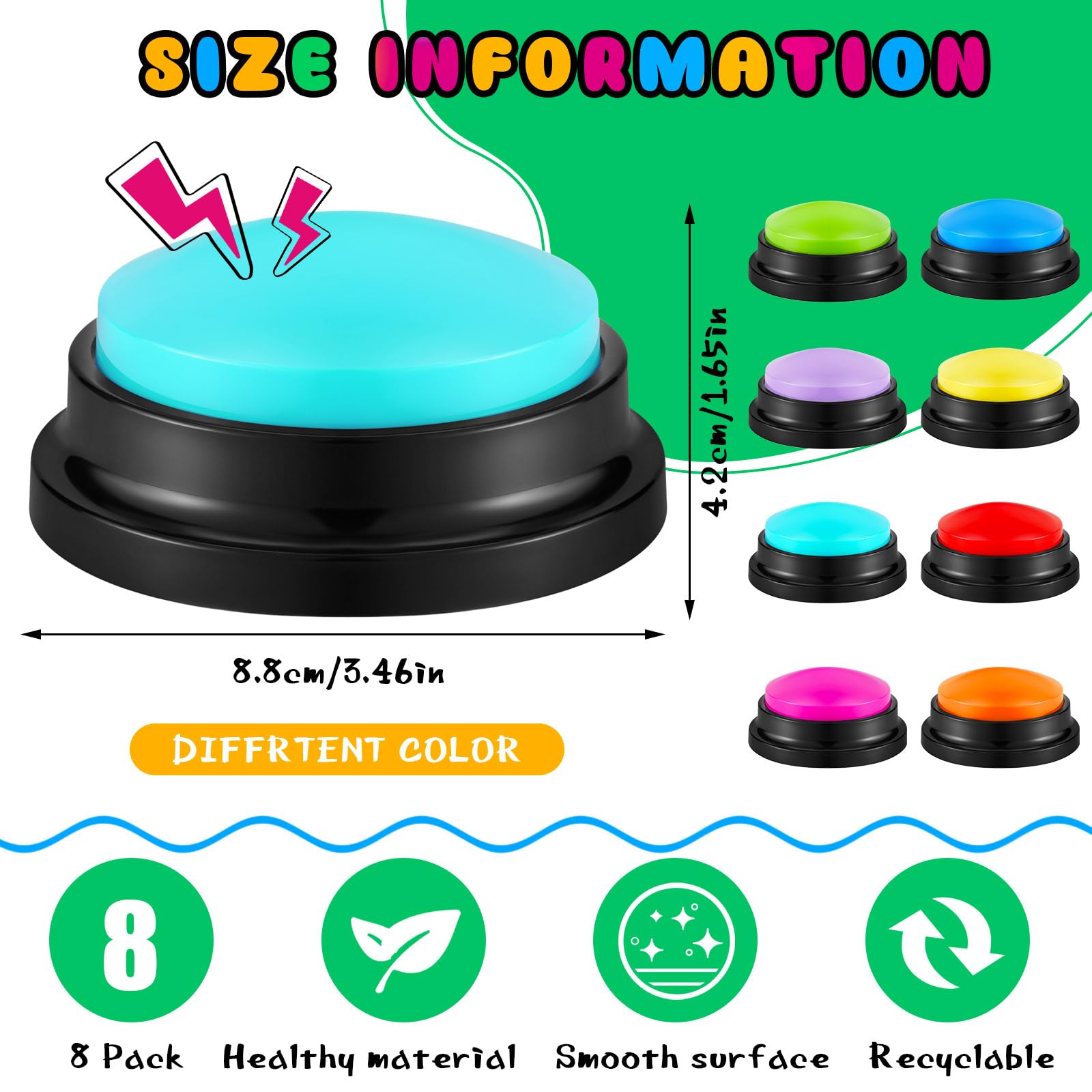 Honoson recording button designed for classroom quizzes and team games.