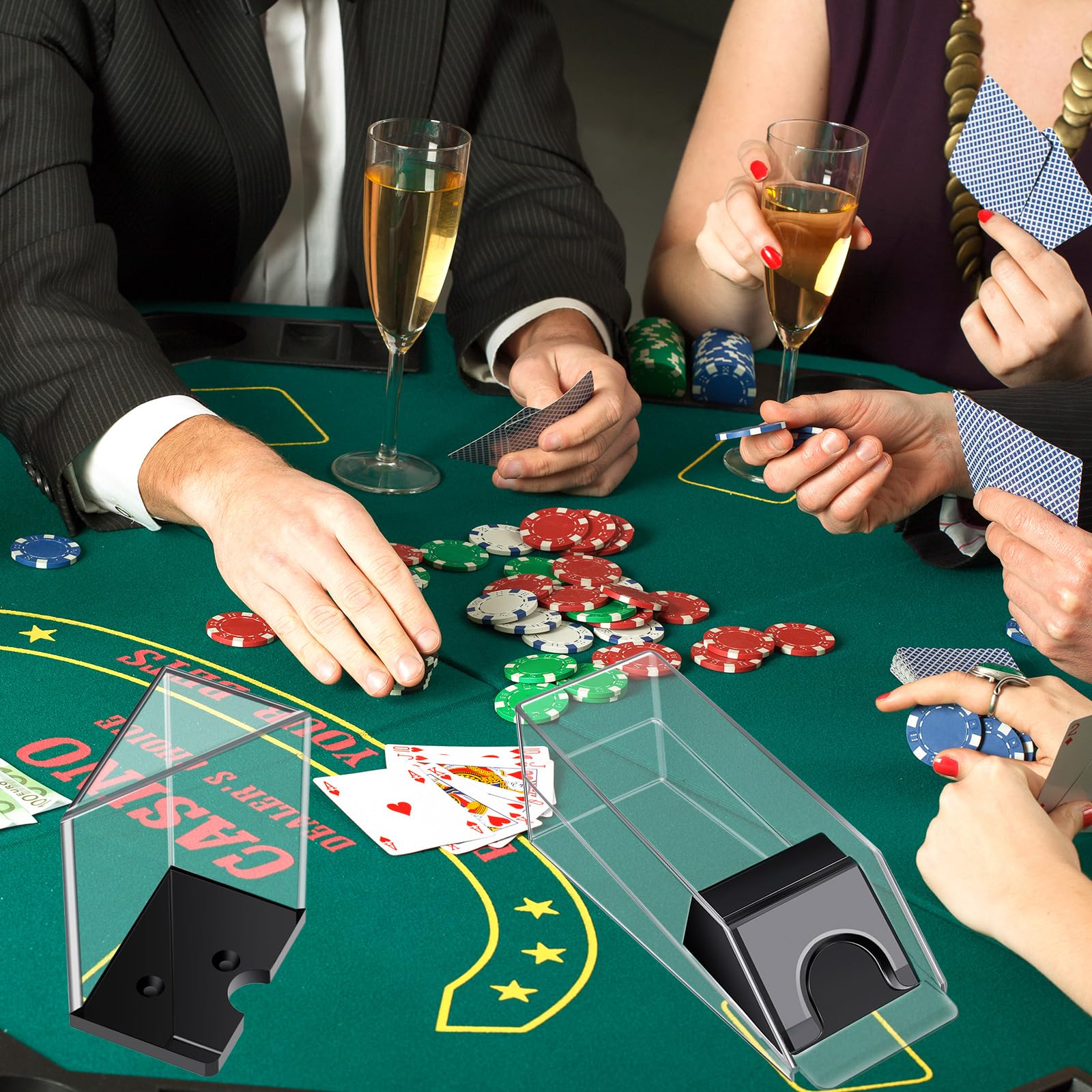 Honoson six-deck storage keeps cards ready for quick dealing