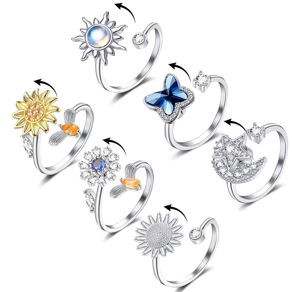 Honsny fidget ring with sunflower spin for calm focus at work.