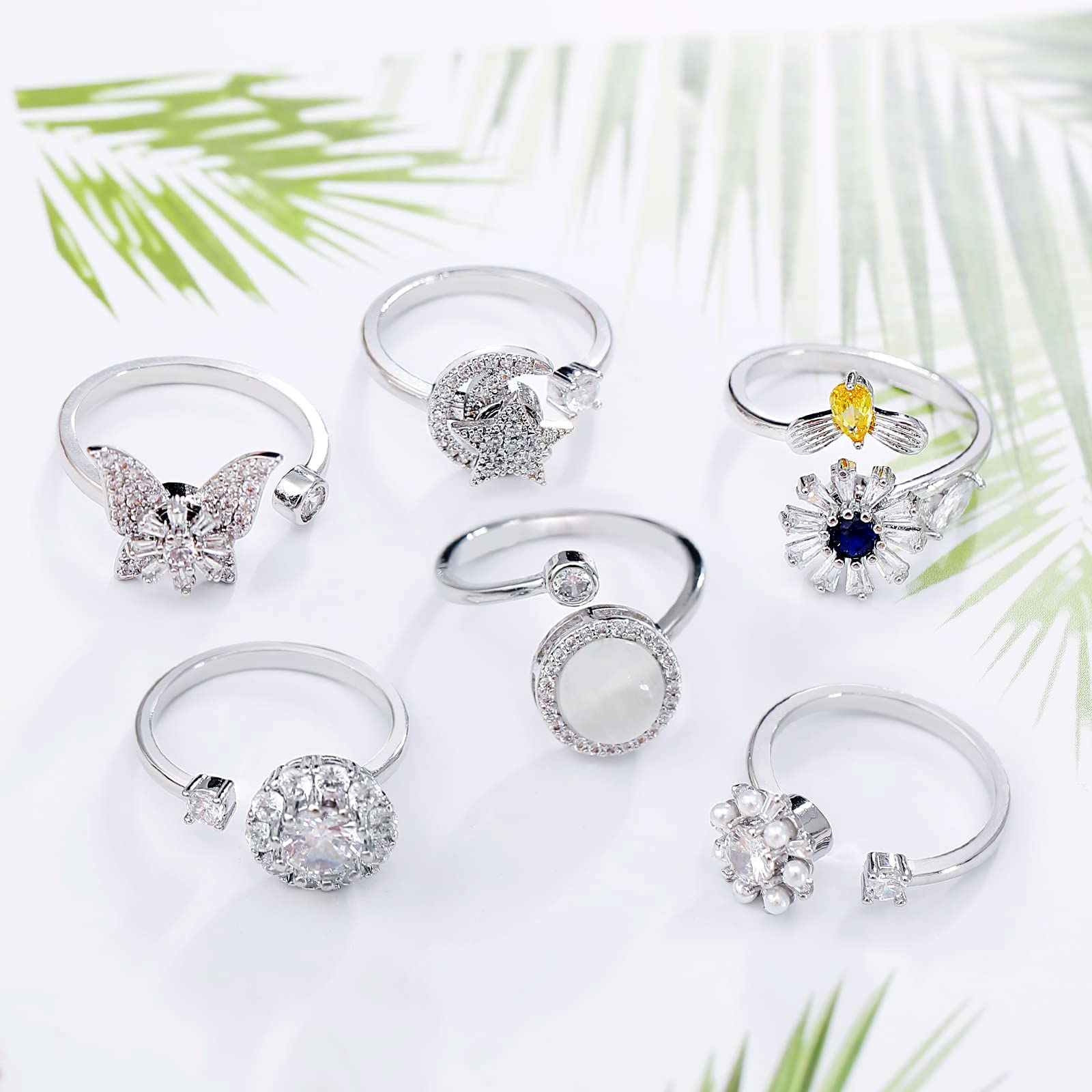 Honsny six-piece anxiety rings set fits many outfits and moments