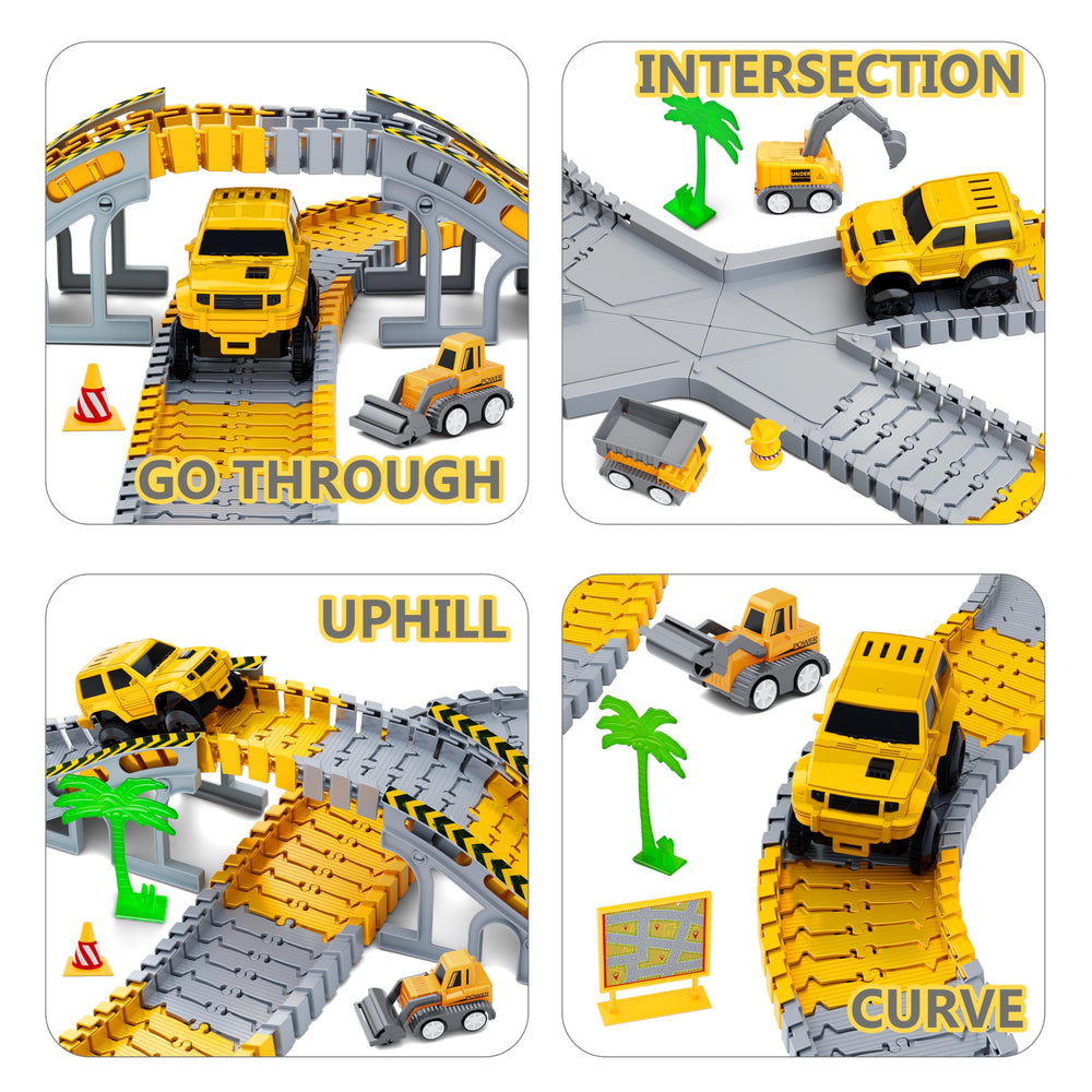 Hony construction trucks and race cars fueling hands-on STEM play.