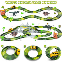 Hony Dinosaur Tracks two dinosaurs and two rack cars boost play variety