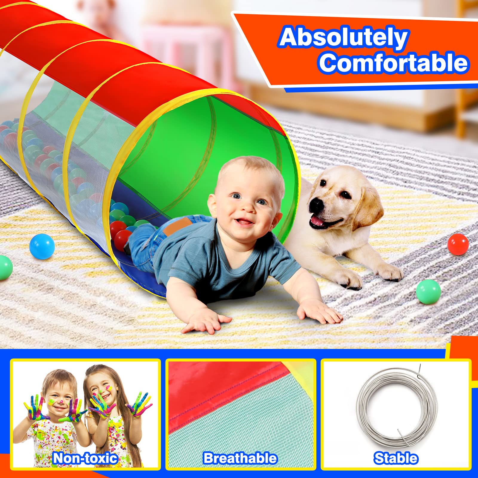 Hoohtoot compact tunnel with carry bag for easy storage and transport.