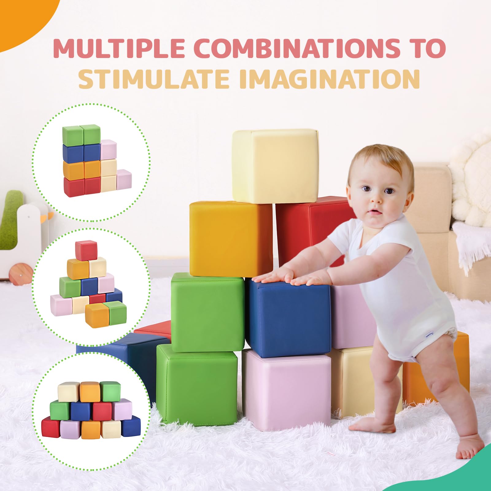Hoohtoot foam blocks are lightweight and easy for small hands to lift