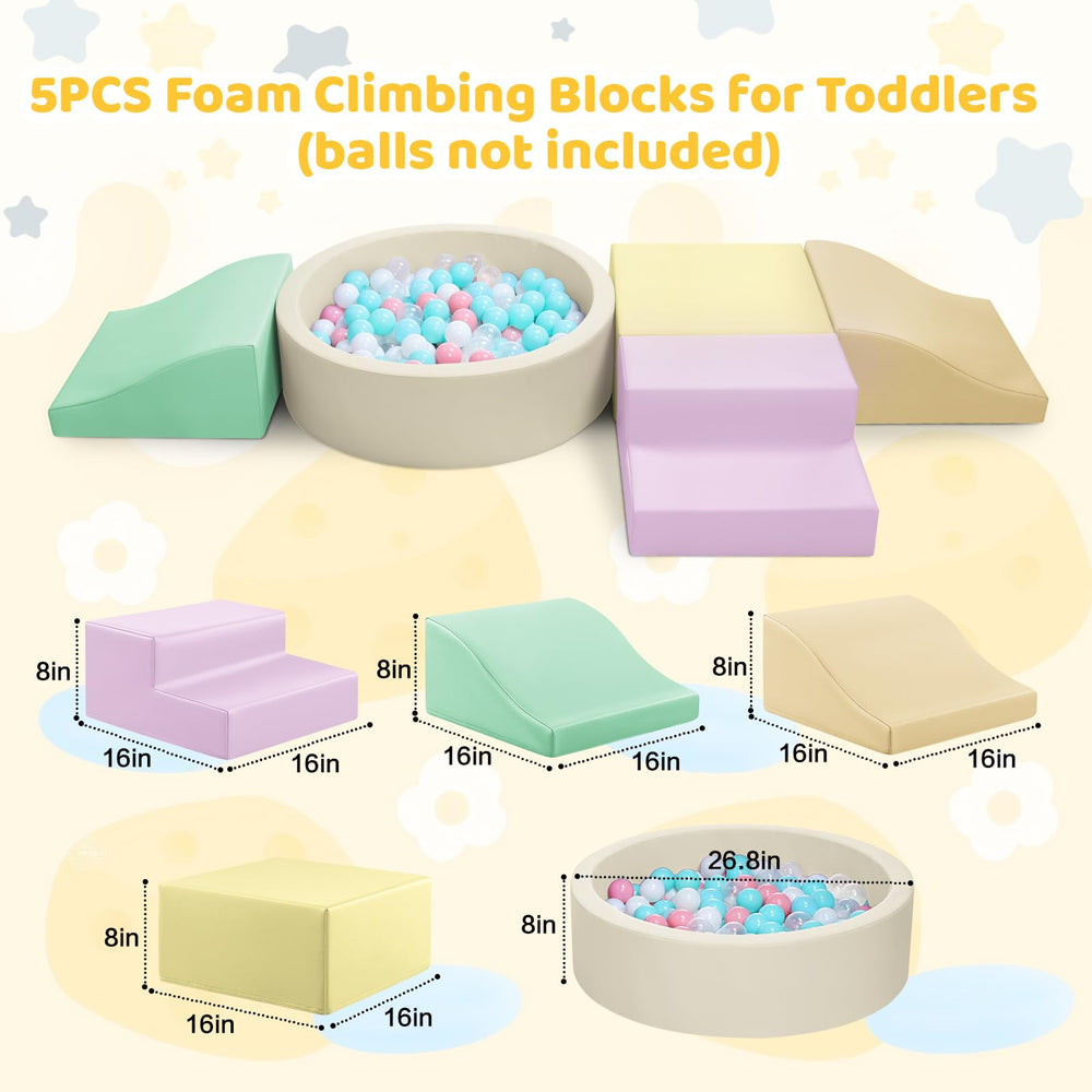 Hoohtoot foam blocks with ramp promote beginner-friendly climbing and balance.
