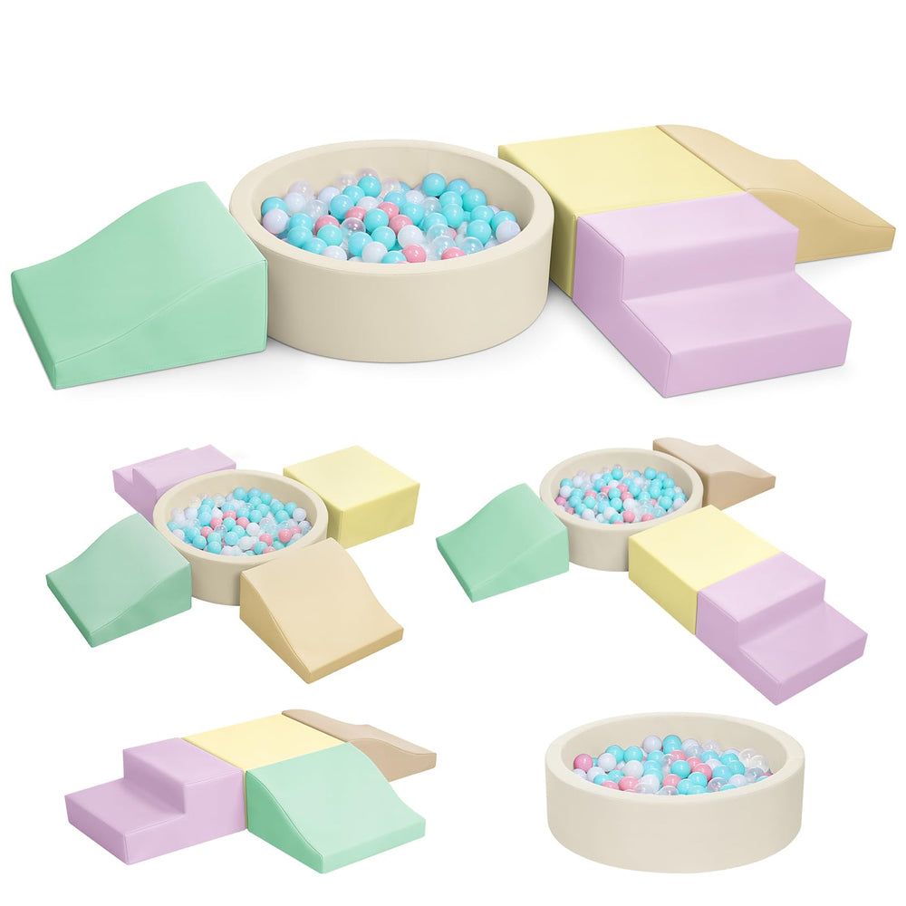 Hoohtoot foam climbing blocks with ball pit for toddlers offering safe, active play at home.