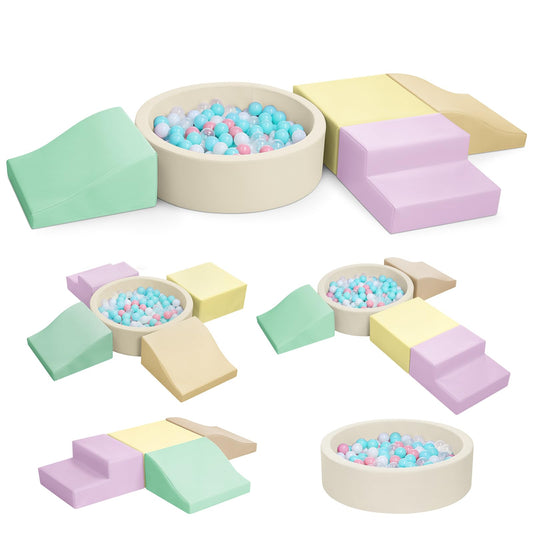 Hoohtoot foam climbing blocks with ball pit for toddlers offering safe, active play at home.