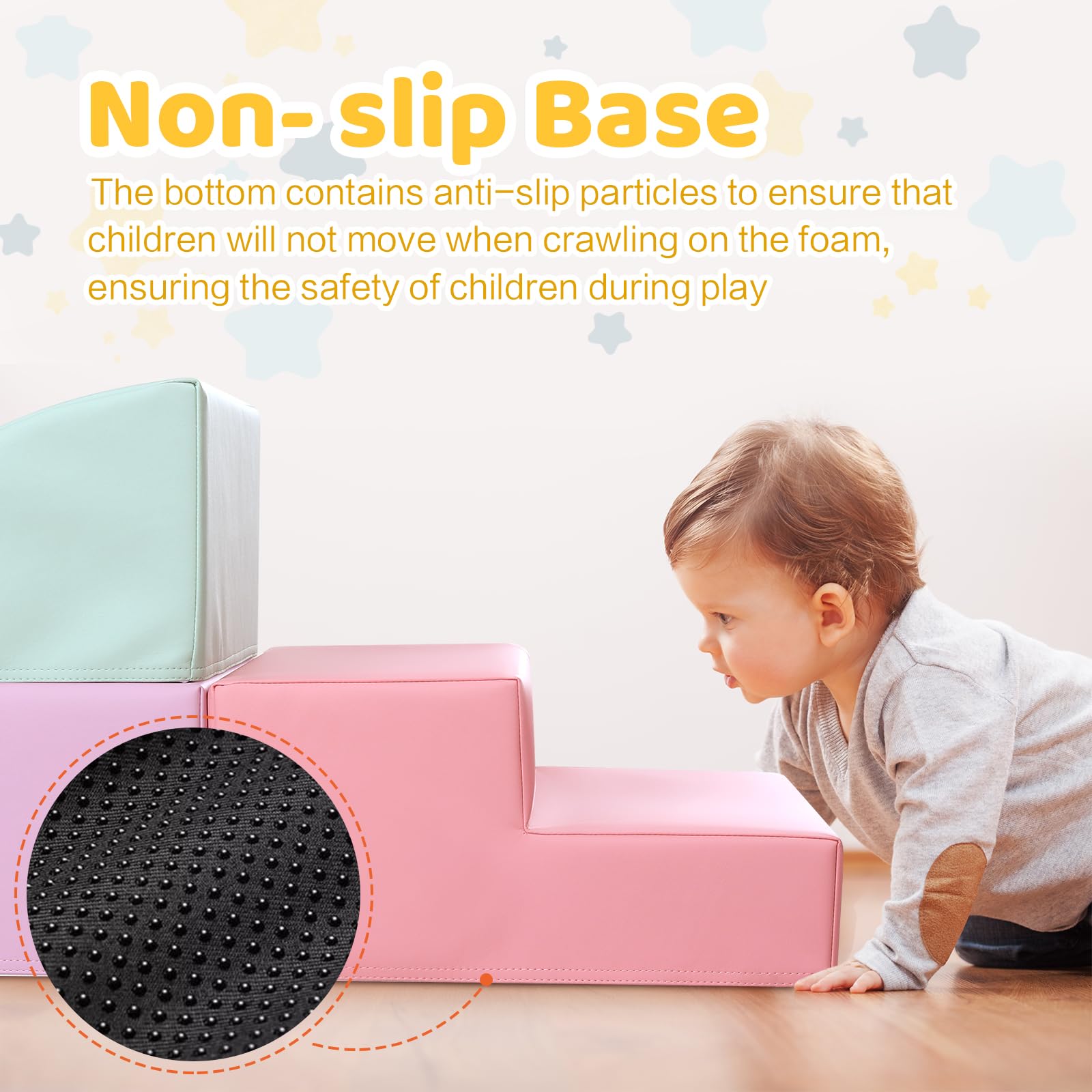 Hoohtoot stackable foam blocks let toddlers arrange colorful structures for imaginative play.