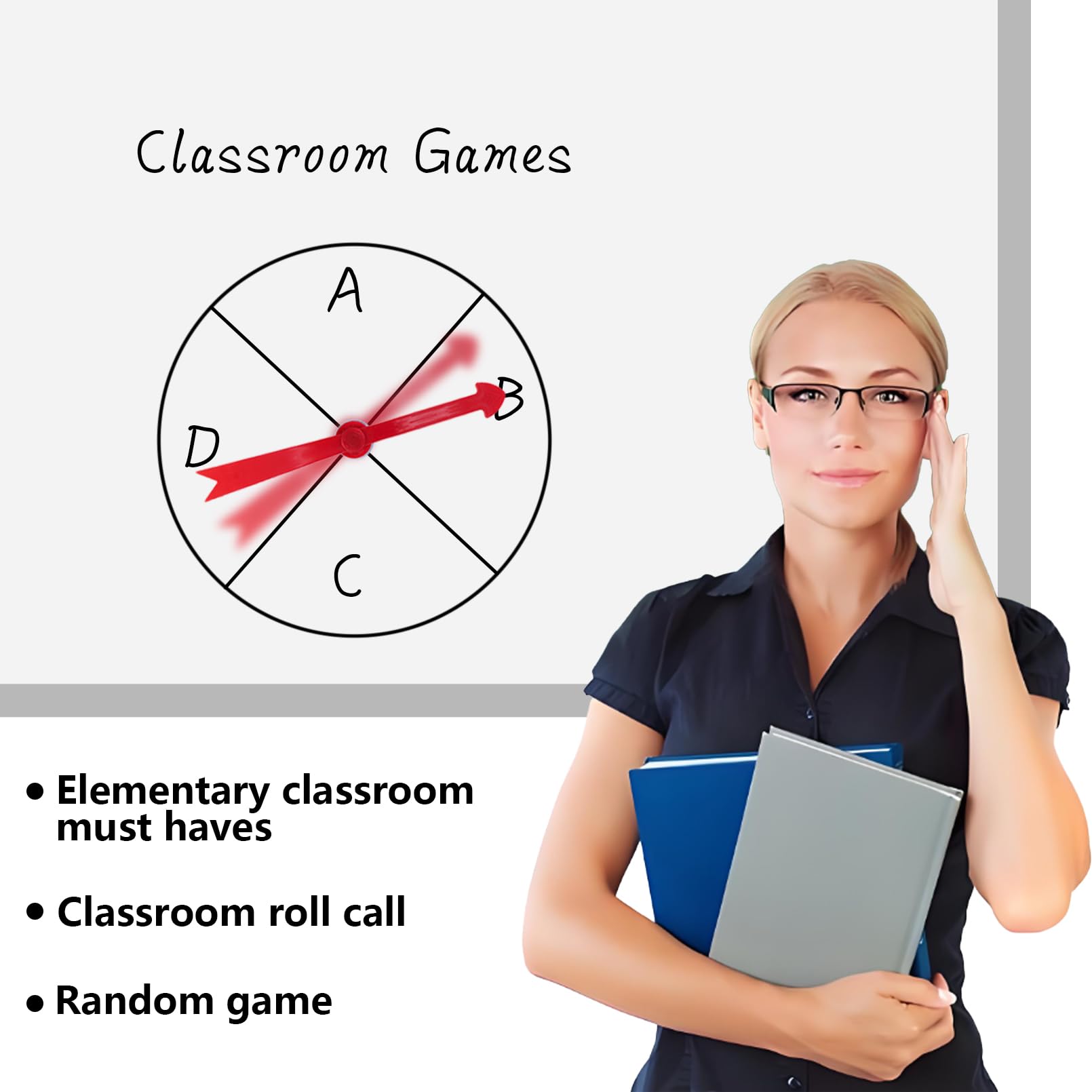 HOOJOJO arrow spinner designed for classroom activities and math games