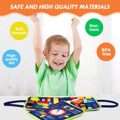 Hooku Baby sensory board material closeup highlighting soft felt and safety