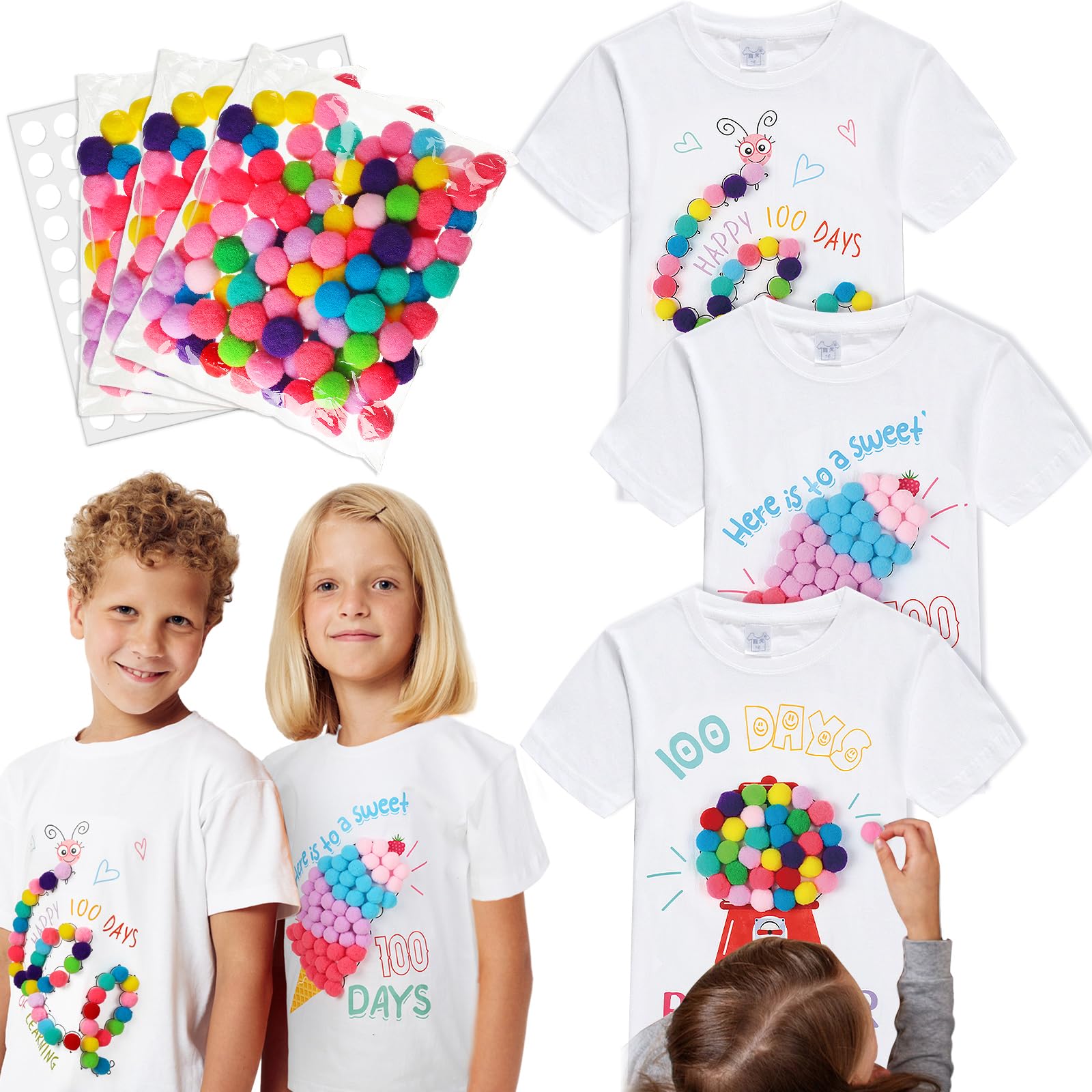 Hoolerry 100th Day shirt kit with gumball machine motif boosts classroom creativity.