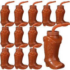 Hoolerry cowboy boot cups 12-pack in packaging, quick party setup