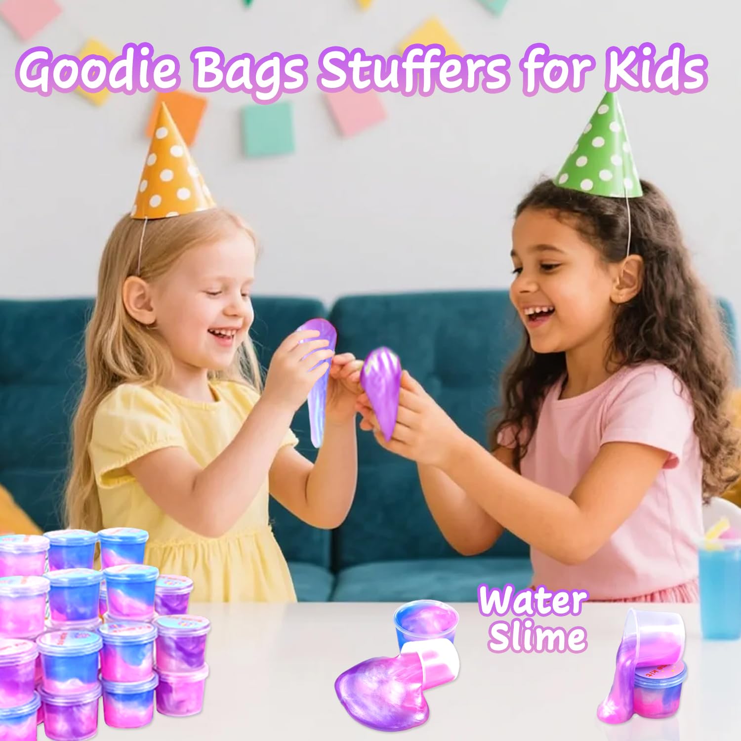 HOOLYUK unicorn slime gift box display makes great party favors.