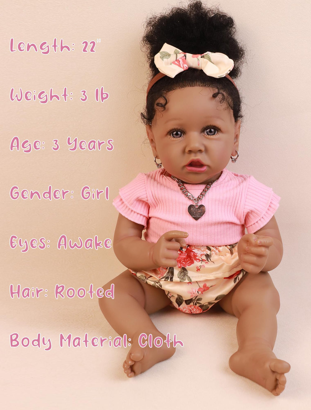 HOOMAI lifelike reborn doll with poseable arms and legs for varied poses during play.