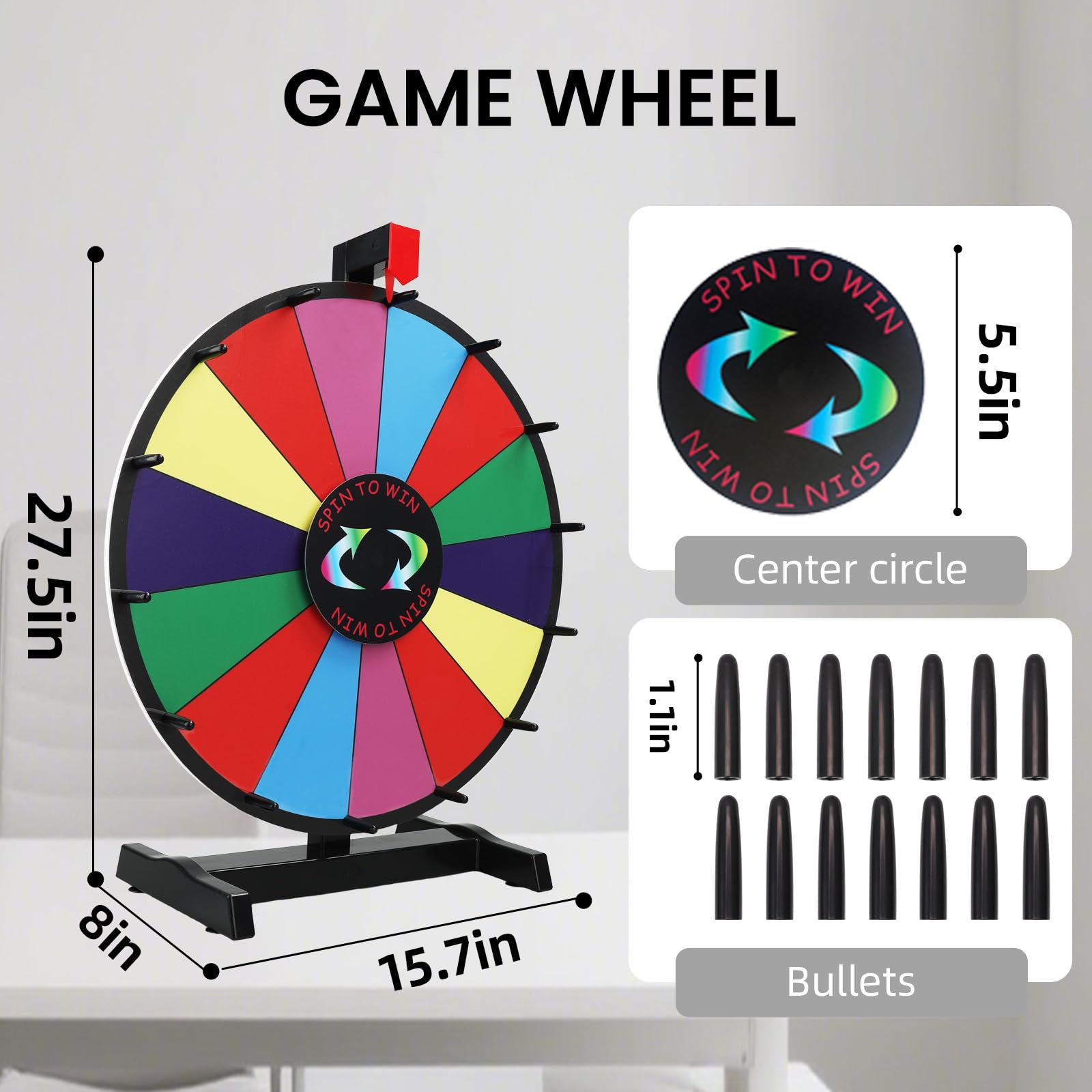 Hooomyai prize wheel dry erase surface for quick on-the-fly customization.