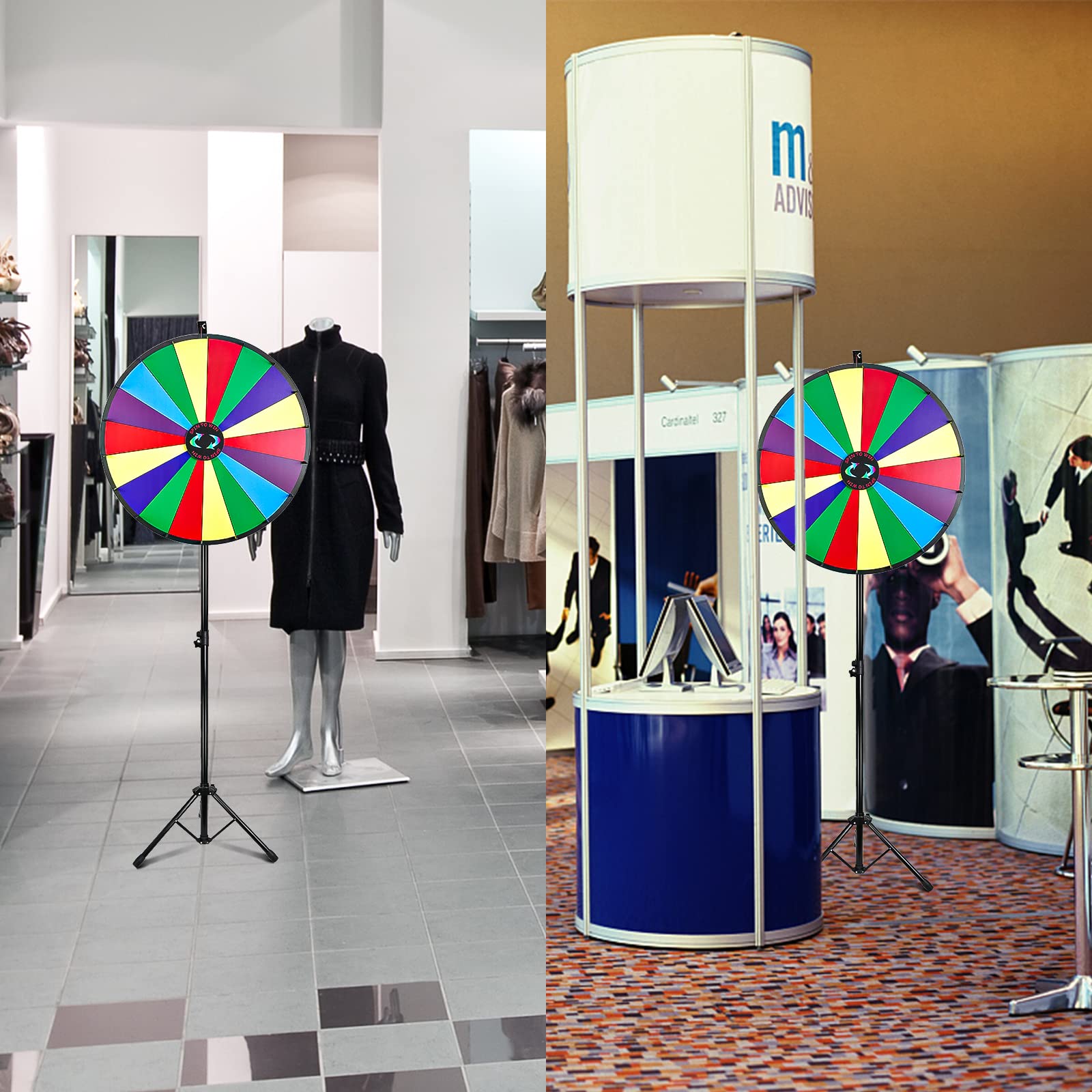 Hooomyai portable and detachable prize wheel for quick setup and storage.
