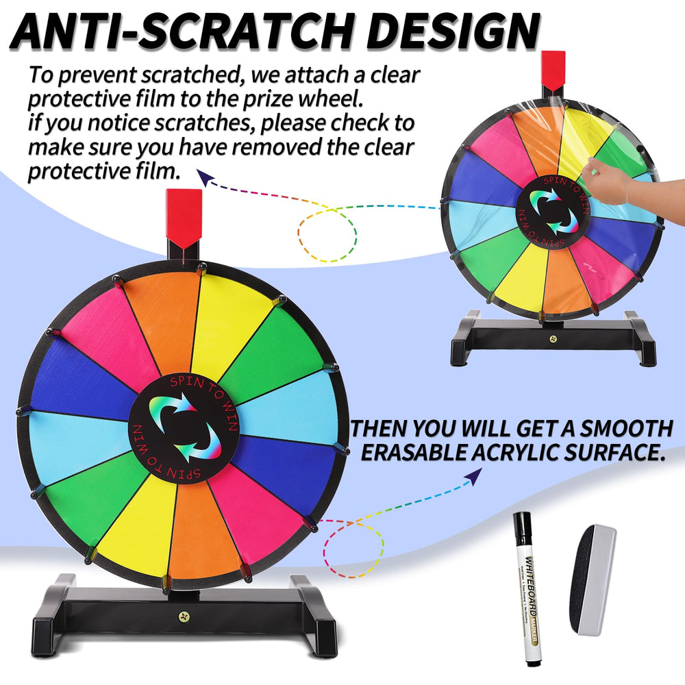 Hooomyai prize wheel with 12 color slots for customizable prizes.
