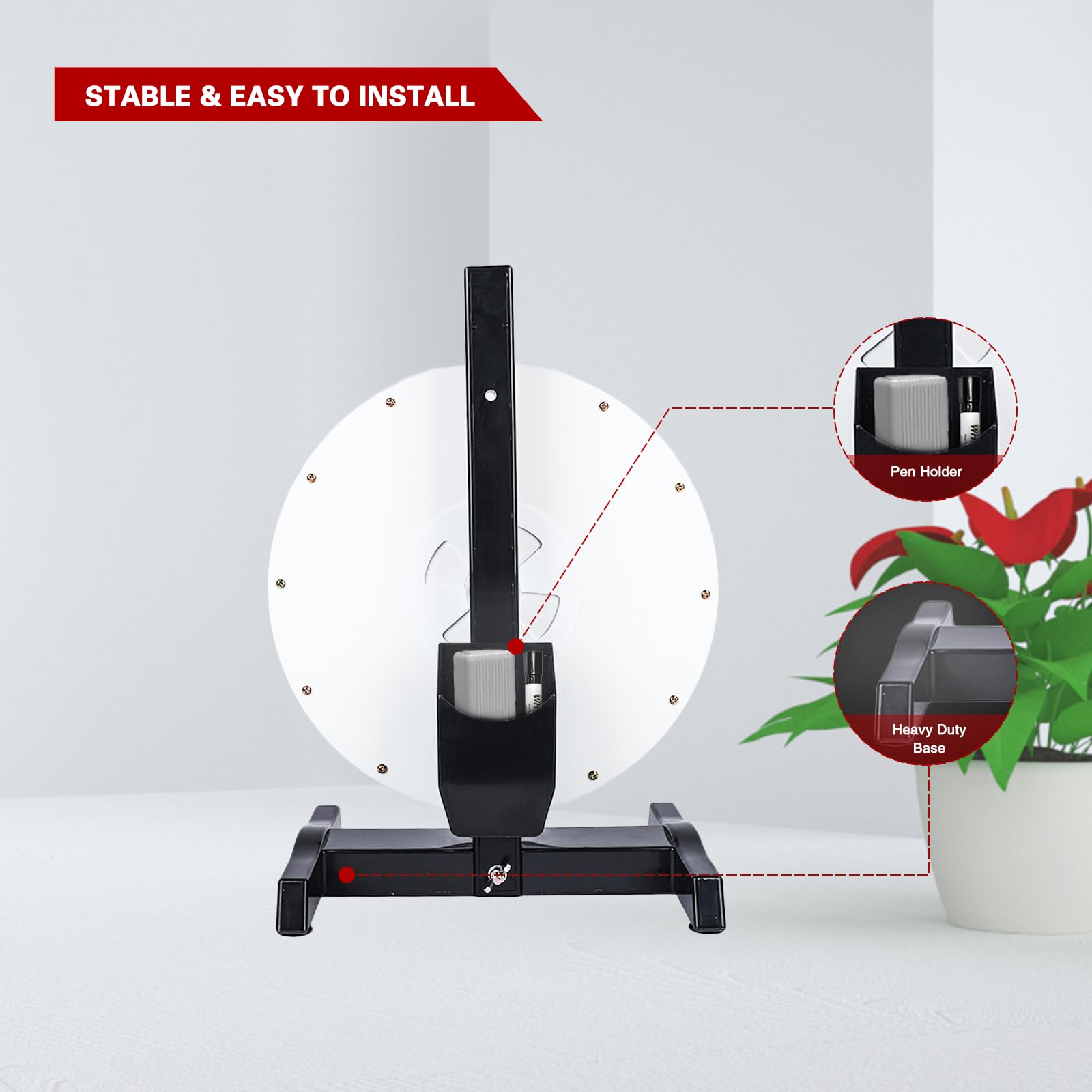 Hooomyai detachable base enables easy storage after events.