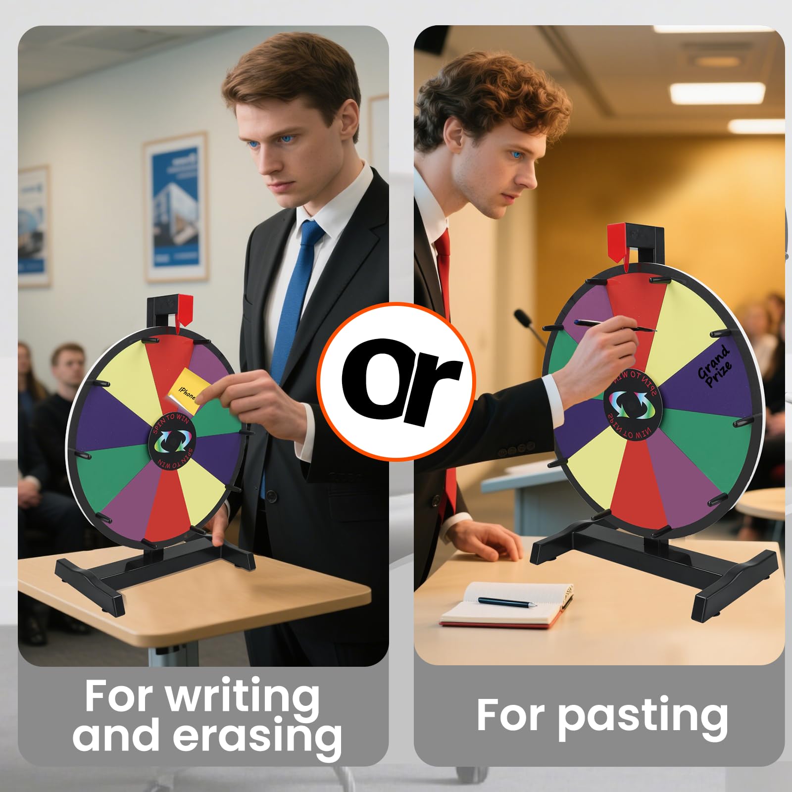 Hooomyai prize wheel portable tabletop setup for events