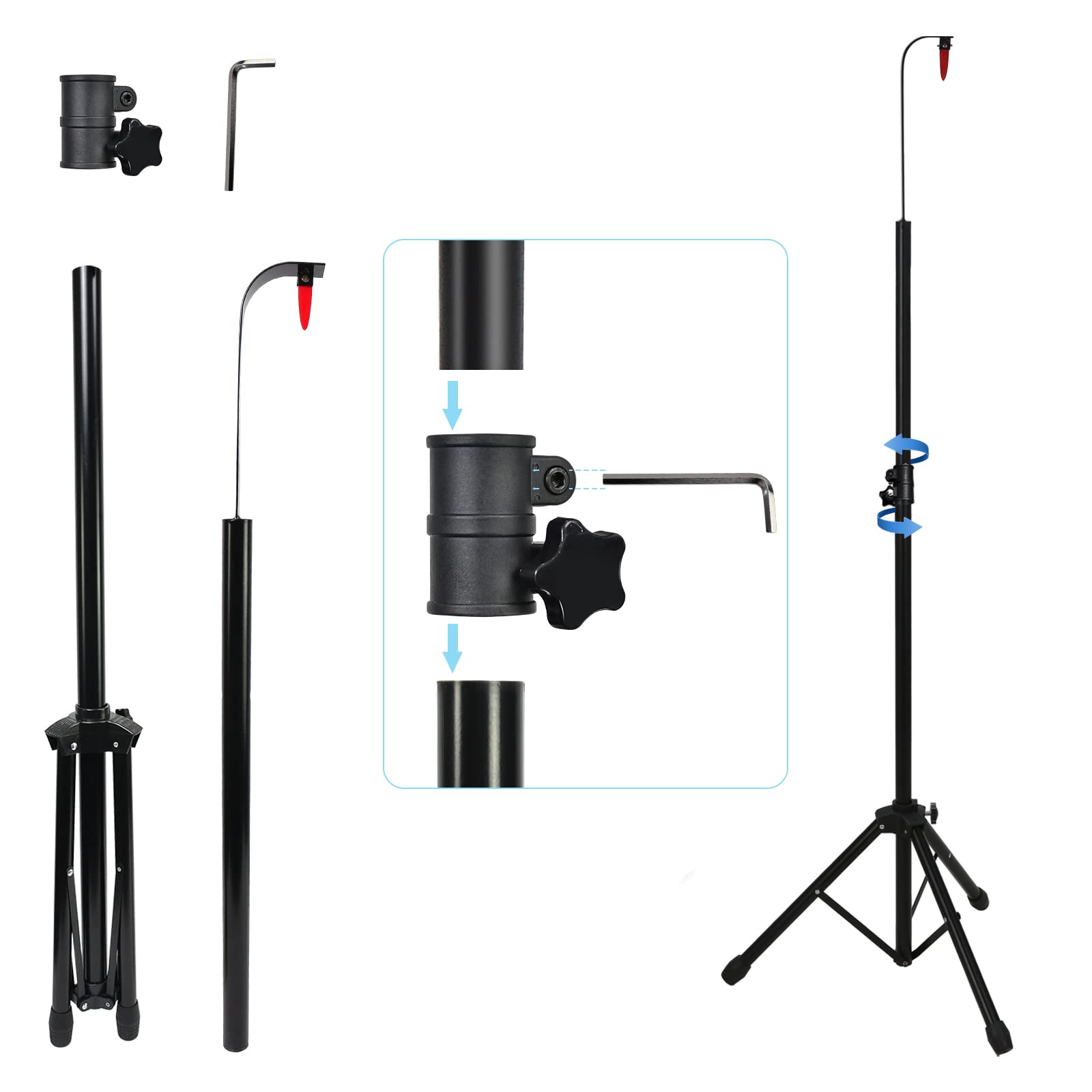 Hooomyai stable metal tripod ensures steady spins during crowds.