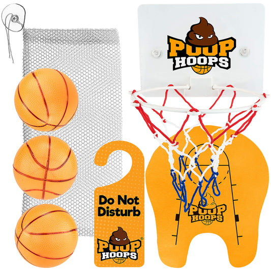 Hoopla Toys Poop Hoops toilet mat and net provide a stable play surface.