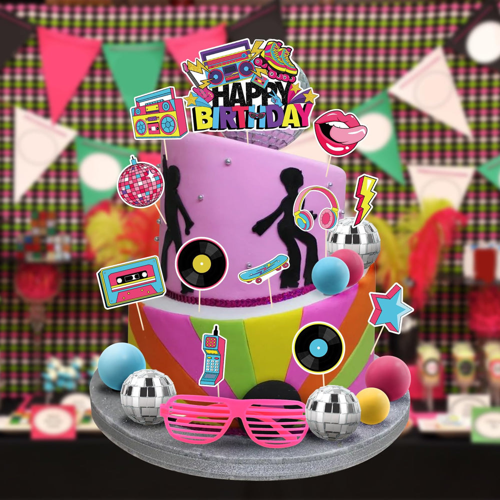 Hooqict 80s boombox cake topper sparks nostalgia at birthdays.