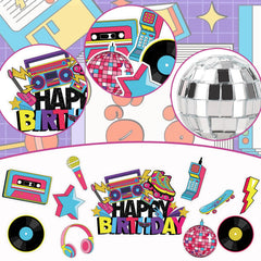 Hooqict 80s disco ball cake topper glitters on treats.
