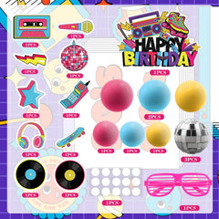 Hooqict 80s glasses cake topper for a cool retro party vibe.
