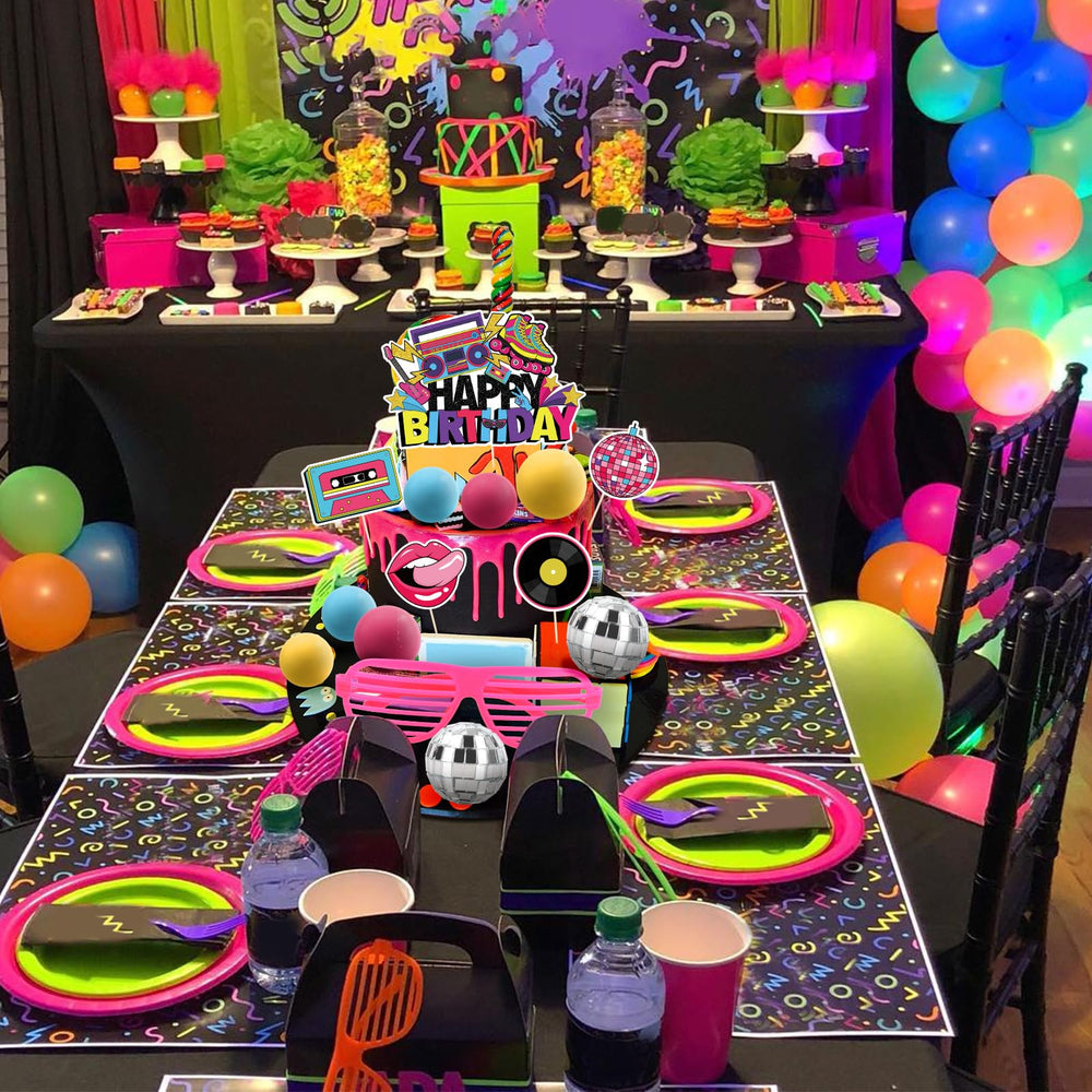 Hooqict 80s microphone cake topper enhances performance-themed desserts.