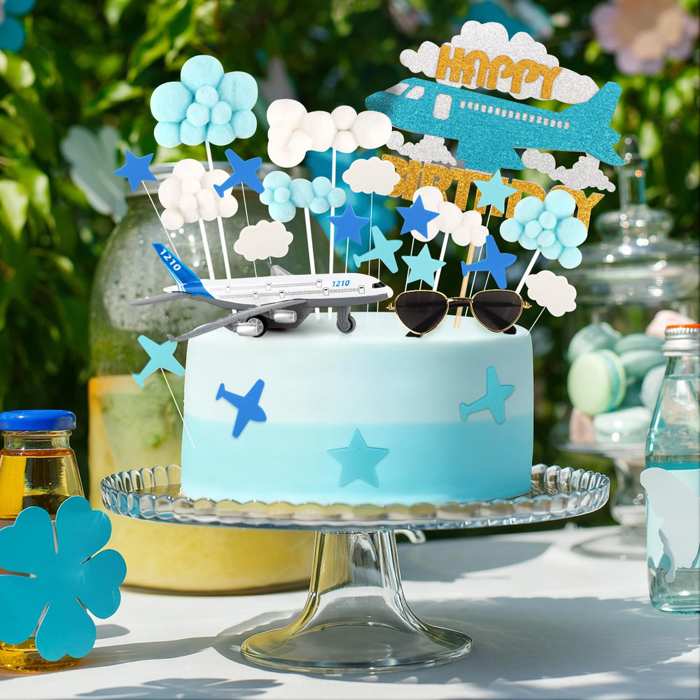 Hooqict airplane toppers provide reusable decorative accents for desserts.