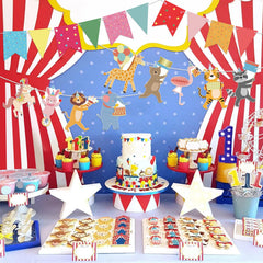 Hooqict colorfully printed banner, ideal for carnival or circus party decorations.