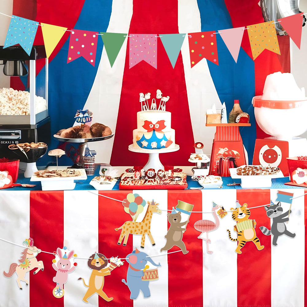 Hooqict pennant banner, a flexible decor piece for safari jungle party themes.