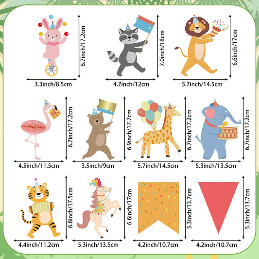 Hooqict animal parade banner pennants, great for ceiling or wall decoration at birthdays.