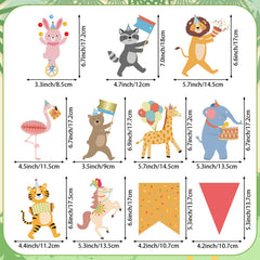 Hooqict animal parade banner pennants, great for ceiling or wall decoration at birthdays.
