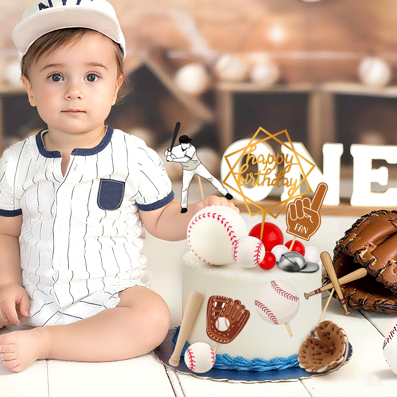 Hooqict baseball glove topper creates playful accents on cakes and snacks.