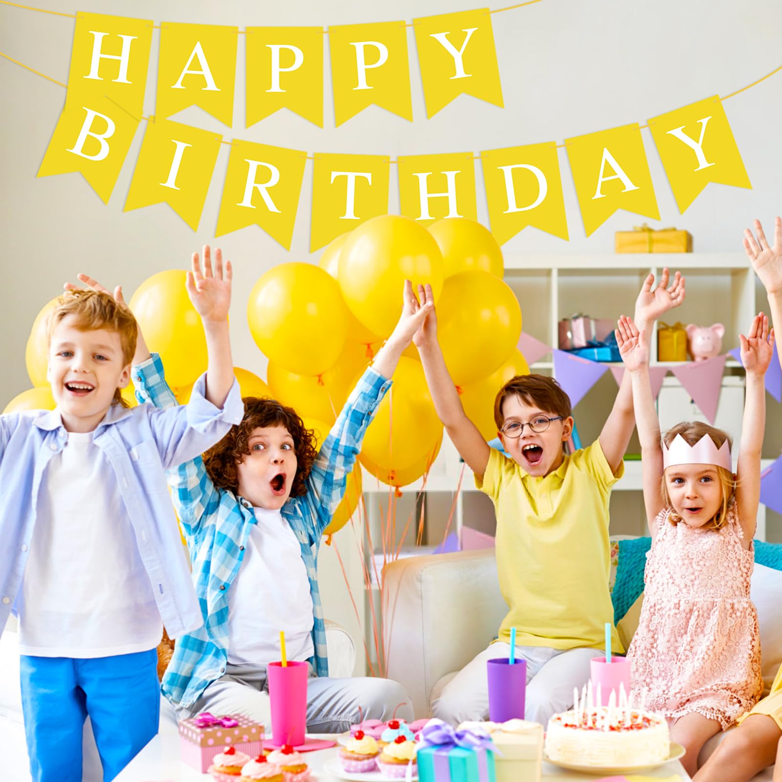 Hooqict birthday banner wall decor brightens any party space
