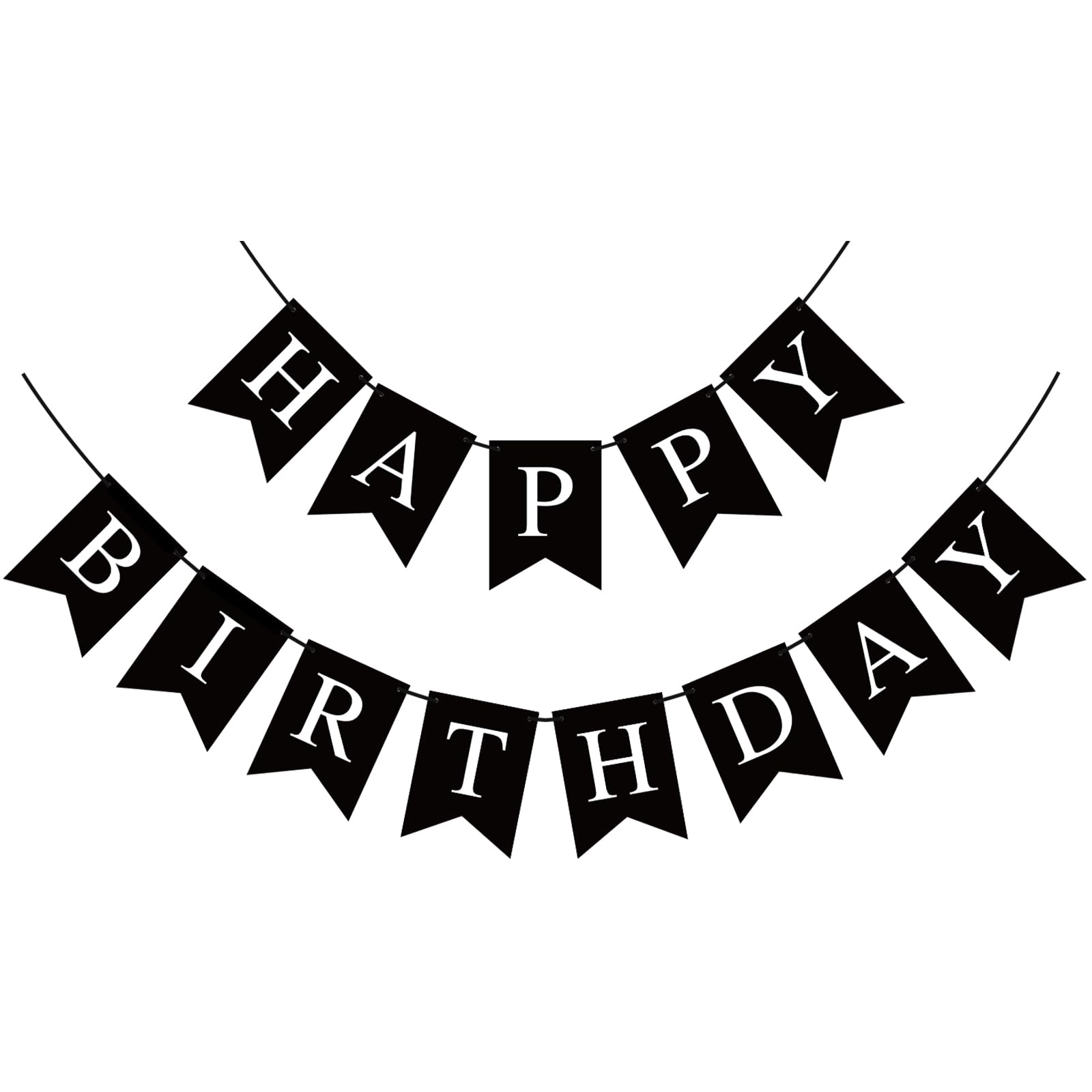 Hooqict black happy birthday banner backdrop for festive photo moments
