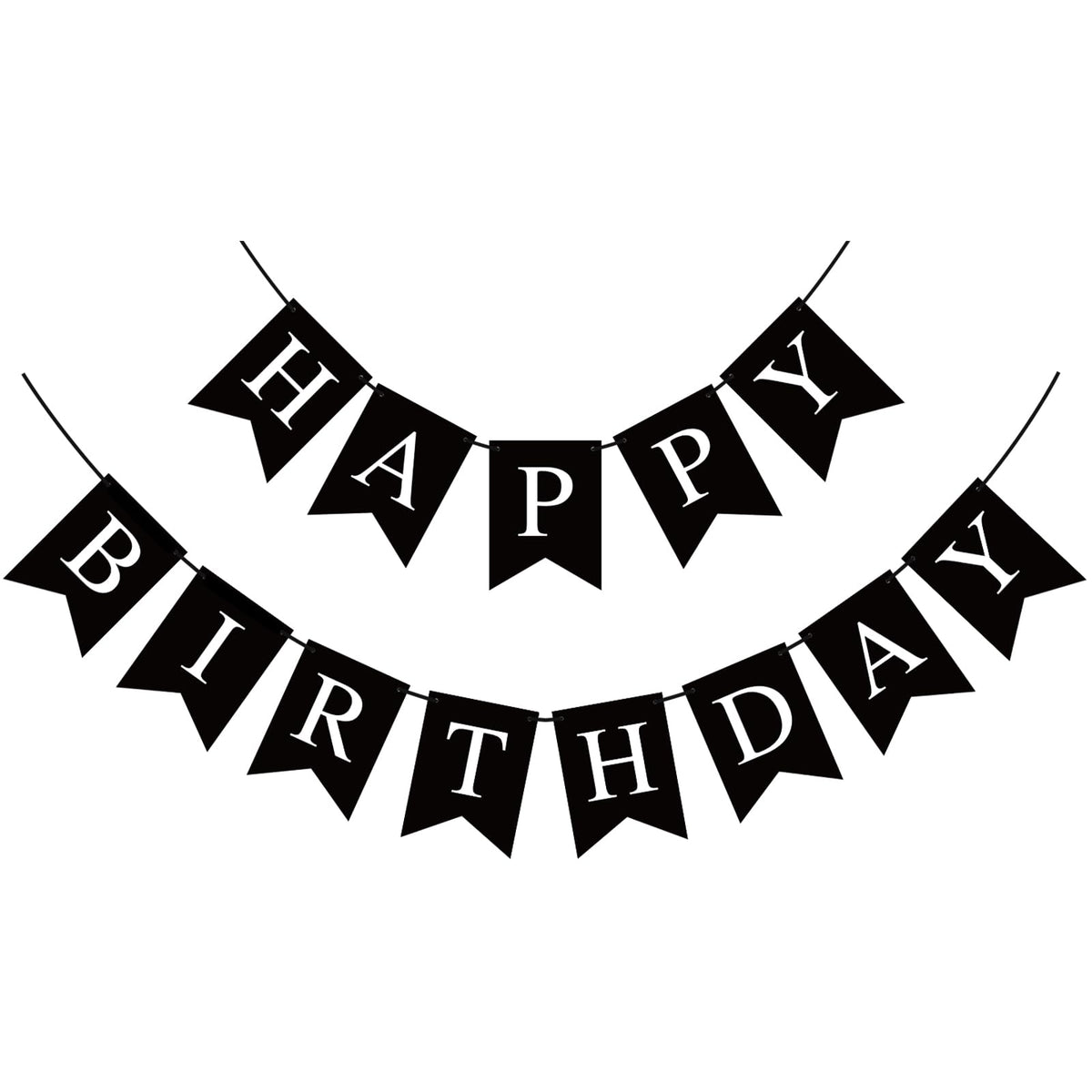 Hooqict black happy birthday banner backdrop for festive photo moments