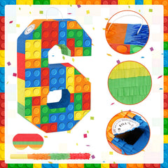 Hooqict vibrant pinata design showcases block patterns for block-themed celebrations.
